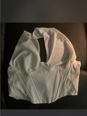 White Halter Corset Top